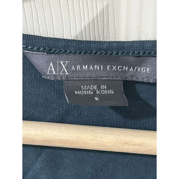 ARMANI EXCHANGE Women Teal Flutter Sleeve Top Green Size S Cotton A001981 - Picture 7 of 8